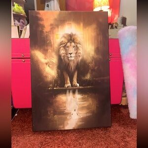 The Lion & The Lamb Canvas Portrait - Religious Depictions - Church Decor